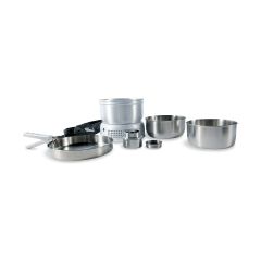 MULTI SET + A BURNER - Grand set de cuisine Tatonka avec support de cuisson - Acier inox