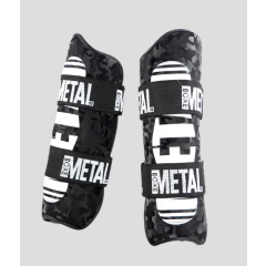 Protège tibias Pro Metal Boxe - Noir - M