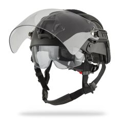 Casque manta de protection avec visière - Noir
